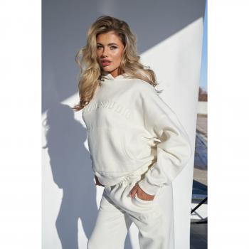 Kaiia Oversized Logo Hoodie in Vanilla (Size UK 16)