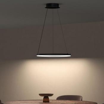 Lustre Plafonnier Noir à Trois Températures, 16W, Hauteur Ajustable