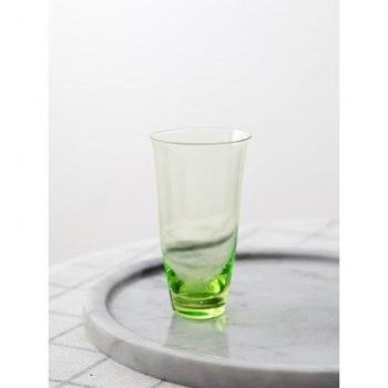 Grünes Champagnerglas aus Kristall