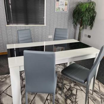 Kosy Koala Dining Table Set with 4 Grey Chairs