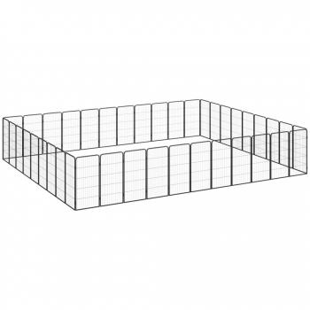 40-Panel Dog Playpen Black 50x100 cm Powder-coated Steel