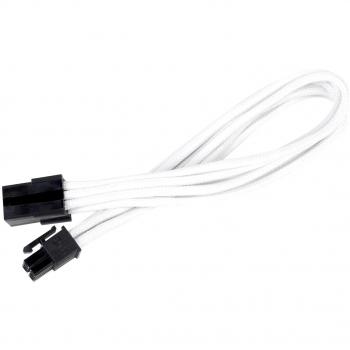 SilverStone SST-PP07-IDE6W - 25cm 6pin to PCI-E 6pin Sleeved Extention Cable, white