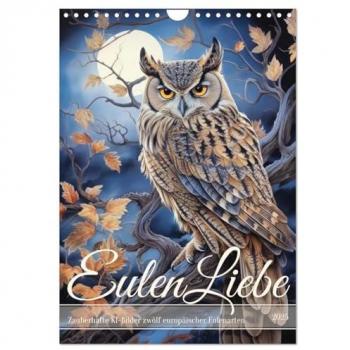Eulenliebe Monatskalender 2025 DIN A4 hoch