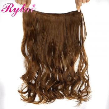 RYLAI Clip-in Hair Extensions - Sintéticas, Ondas, Alta Temperatura, Colores Negro, Marrón y Ombre