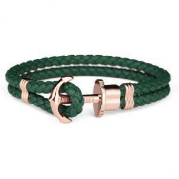 Pulsera PH-PH-L-R-G 19 cm de Paul Hewitt en Cuero Verde y Oro Rosa