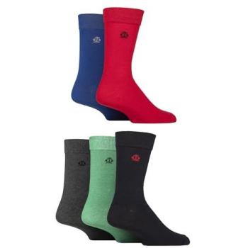 Jeff Banks Eco‑Cotton Men’s 5‑Pack Plain Socks – RGB (7‑11)