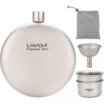 Titanium Travel Flask & Cup Set – 180/260 ml, Leak‑Proof, Ideal for Wine, Whiskey, Beer