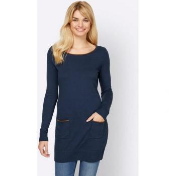 Heine Langpullover Longpullover in Dunkelblau