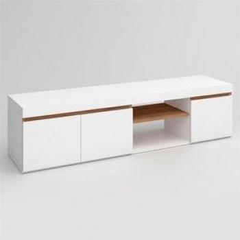 Tavolo TV Opaco Bianco e Legno