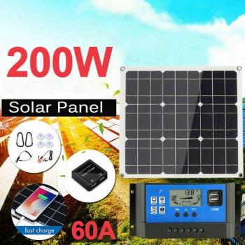 YO-200 Watt 200W Off-Grid Solar Panel System with LCD Controller