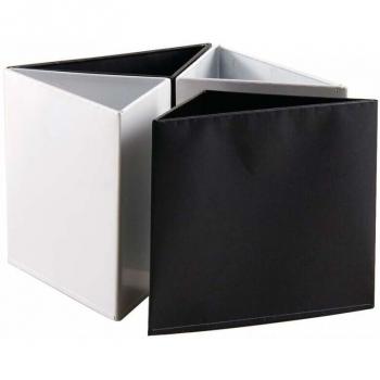Cache‑pots triangulaires laqués en métal noir et blanc – 4 pièces, 15 cm de haut