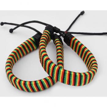 Adjustable Rasta Leather Friendship Bracelet