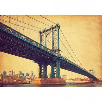 Papermoon Fototapete B:3,00 m L:2,23 m – Brooklyn Bridge Retro NYC Vibes
