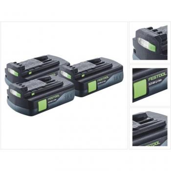 Festool - Ensemble de Batteries 3x BP 18 Li 3,0 C 18V 3000mAh