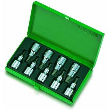 TOPTUL TORX-Nuss-Satz 1/2 Zoll 9 Stück (T20 T25 T27 T30 T40 T45 T50 T55 T60)