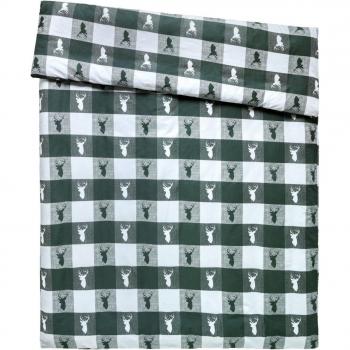 Couverture ERWIN M. Vert Foncé & Blanc 140x200 cm