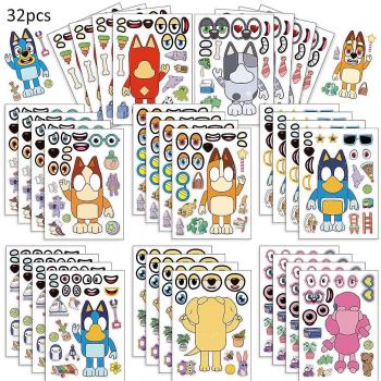 Écoute Eocici 32 Autocollants Make‑a‑Face pour Enfants