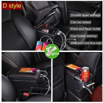 Accoudoir rotatif pour Toyota Hilux avec support de tasse et éclairage LED