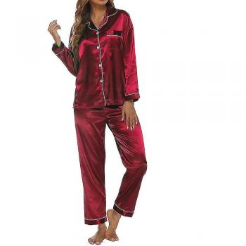 Satin Lounge Set Rouge
