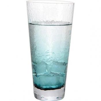 Vasos de Agua y Vino con Diseño Martillado Azul