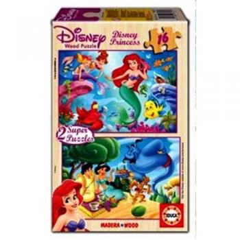 Puzzle de Madera Princesas Disney Ariel y Jasmine