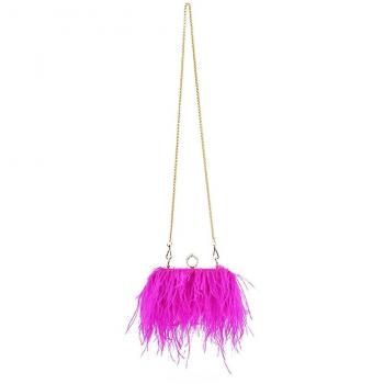 Bolsito Clutch Avestruz Rosa