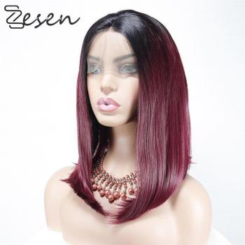 ZESEN 1b/99J Long Synthetic Lace Front Wig
