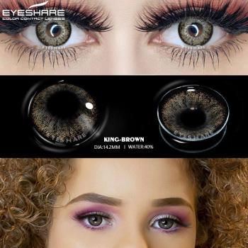 EYESHARE Yearly Beauty Eye Colored Contacts - Black/Chocolate