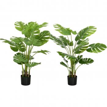 Monstera Verde 120 cm – Kit 2 Piante Artificiale + Vaso