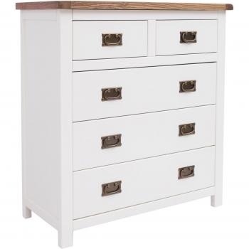 Lovere 5 Drawer Chest of Drawers - Brass Drop Handle