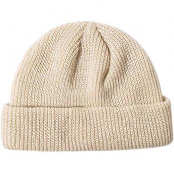 Gorro de melón corto unisex de punto acanalado