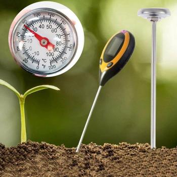 Soil Thermometer Stainless Steel Dial Display, 0-100°C