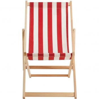 Premier Housewares Red and White Adjustable Lawn Chair
