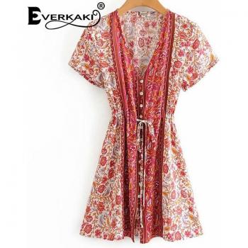 Vestido corto gitano de verano Everkaki