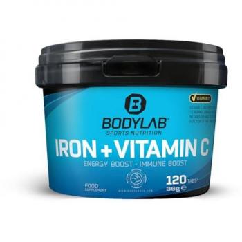 Bodylab24 Eisen + Vitamin C 120 Tabletten - Energie- und Immunsystem-Booster