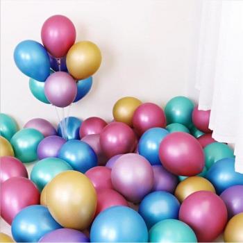 10pcs 3.2g Thick Pearly Metallic Balloons for Wedding Party with Cartoon Hat