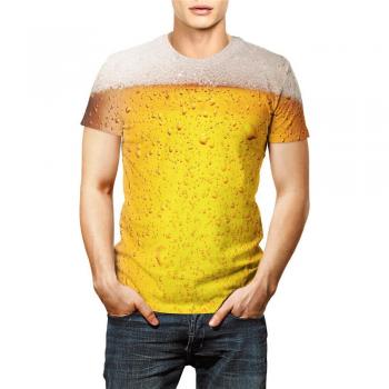 T-shirt 3D Bière Humoristique à Manches Courtes