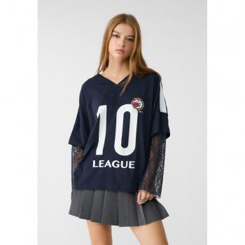 Oversize Calcio Stradivarius Azzurro XS Pizzo