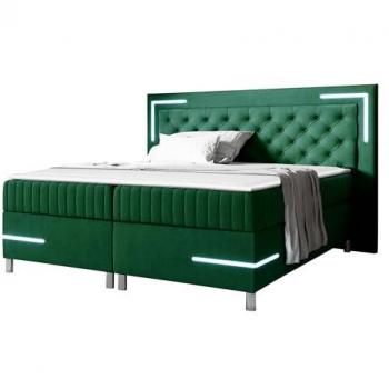 Cama continental Baltimore 189 doble con tapiz verde