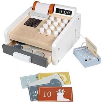 Tryco Kassenregister aus Holz Spielzeug 3 Jahre+