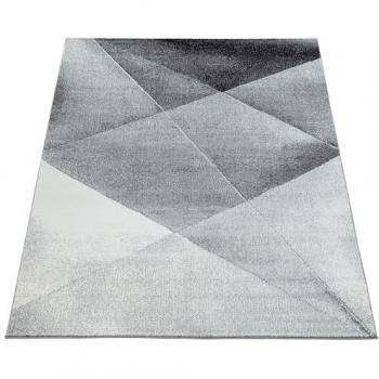 Tappeto Runner Moderno Geometrico Grigio Nero Bianco 70x250 cm - Paco Home
