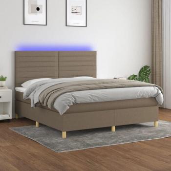 Colchón y Caja de Almacenaje TORANA Luz LED 160x200, Gris Taupe