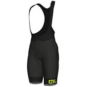Alé Solid Corsa Bib‑Shorts – Black & Yellow – Size Large (M)