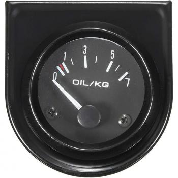 Universal Black 2 Inch (52mm) Oil Pressure Gauge with White LED Light, 0-7 kg/cm