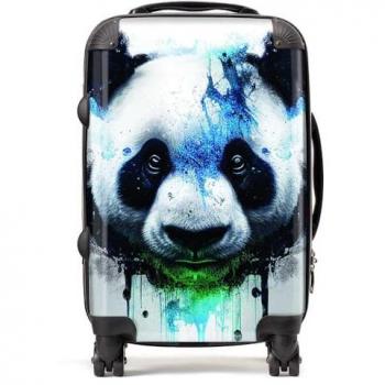 Panda Face Splash Art Light Background Carry‑on
