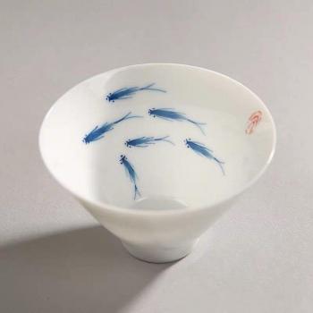 Jingdezhen Blue and White Porcelain Gaiwan Tea Cup
