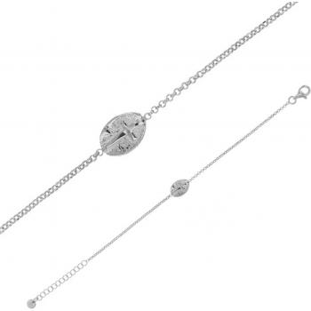Pulsera de Plata 'Cruz' Rhodiada - Les Trésors De Lily