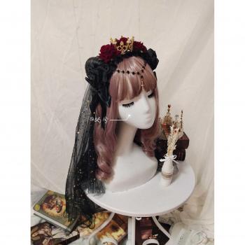 Lolita-Krone-Horn mit Rosen-Details – Kopfschmuck für kleine Mädchen