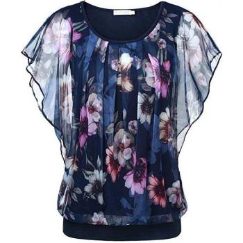 Flare Sleeve Print Blouse