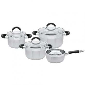 ELO Basic Black Steam Set – 4‑teiliger Edelstahl‑Topf‑Satz